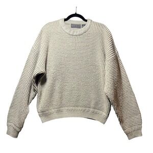 Vintage David Taylor Waffle Knit Crewneck Sweater Boxy Loose Fit Large Tall